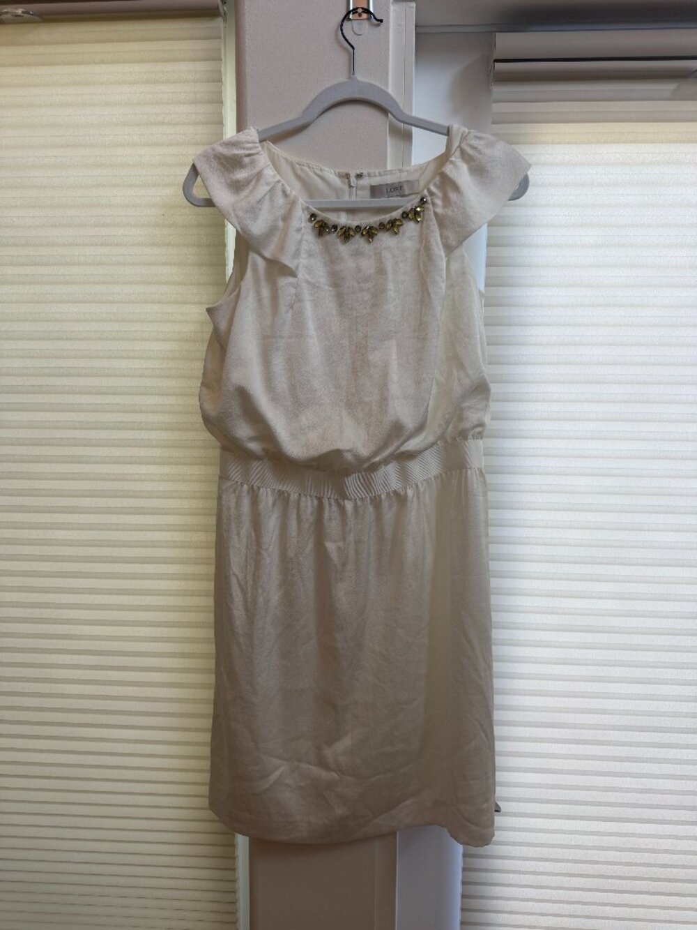 LOFT Ivory Embellished Cocktail Dress – Size 10